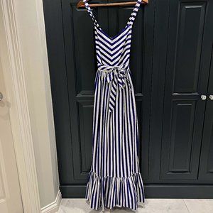 J Crew Like New Blue & White Maxi Dress - Size 2